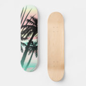 Skateboard Palmes noires au coucher du soleil (Recto)
