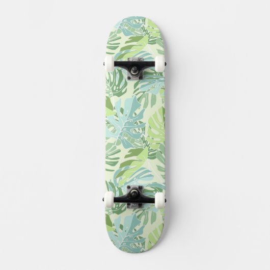 Skateboard Palmettes tropicales en pastel (Recto)