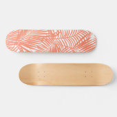 Skateboard Palmier de corail tropical d'or moderne en pastel (Horz)