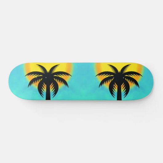 SKATEBOARD PALMIER SOLEIL EN ARBRE BLEU SKATEBOT (Horz)
