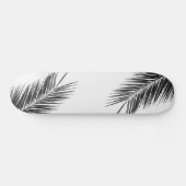 Skateboard Palmier Vert Tropical sur Fond Bleu Clair (Horz)