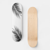 Skateboard Palmier Vert Tropical sur Fond Bleu Clair (Recto)