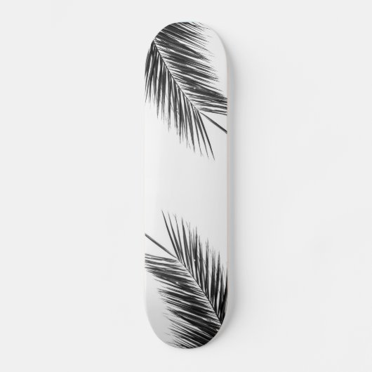 Skateboard Palmier Vert Tropical sur Fond Bleu Clair (Recto)