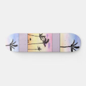 Skateboard Palmiers avec des levers de soleil au pastel (Horz)