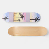 Skateboard Palmiers avec des levers de soleil au pastel (Horz)