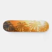 Skateboard Palmiers tropicaux au coucher du soleil (Horz)