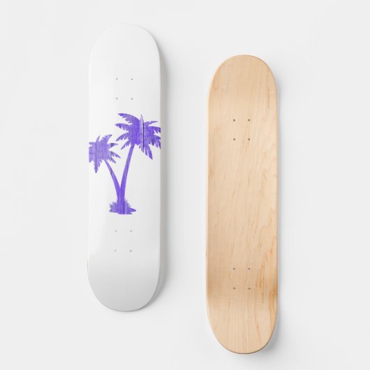 Skateboard Palmiers tropicaux Silhouette noire (Recto)