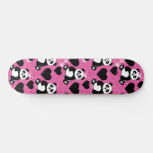 Skateboard Panda Bear Animal Lover Black Hearts Rose Glitter (Horz)