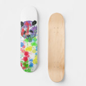 Skateboard Panda de peinture colorée (Recto)