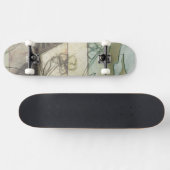 Skateboard Panneau de jardin avec Feuilles, fleurs et herbe (Horz)