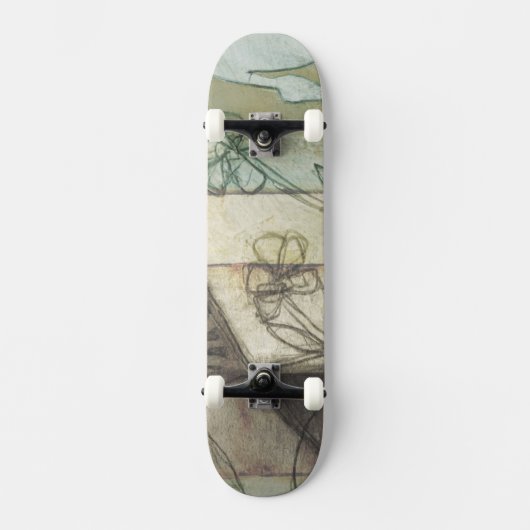 Skateboard Panneau de jardin avec Feuilles, fleurs et herbe (Recto)