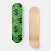 Skateboard Panneau Dollar Noir Argent Entrepreneur Wall Stree (Recto)