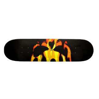 Skateboard Panneau flamboyant de patin de crâne