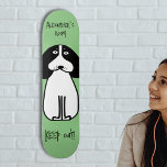 Skateboard Panneau personnalisé "Keep Out" Chien Room<br><div class="desc">Ajoutez une touche ludique à votre espace grâce à cette carte "Keep Out" Dog Room Sign Skateboard Deck. Parfait pour les amoureux de les chiens comme pour les amateurs de skate-board, ce pont présente une jolie illustration en noir et blanc sur des arrière - plans dynamiques. Les messages "Alexander's Room"...</div>