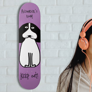 Skateboard Panneau personnalisé "Keep Out" Chien Room
