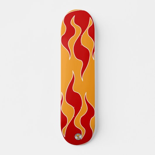 Skateboard Panneau rouge de flamme (Devant)