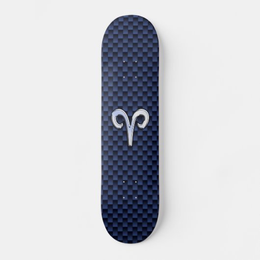 Skateboard Panneau Zodiac Silver Aries Bleu Carbone Fibres Im (Recto)