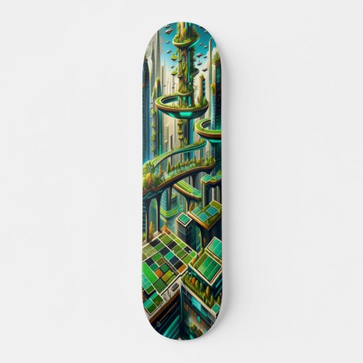 Skateboard "Panorama de l'avenir vert" (Devant)