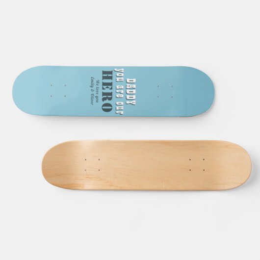 Skateboard Papa, tu es notre Héros Typographie Fête des Pères (Horz)