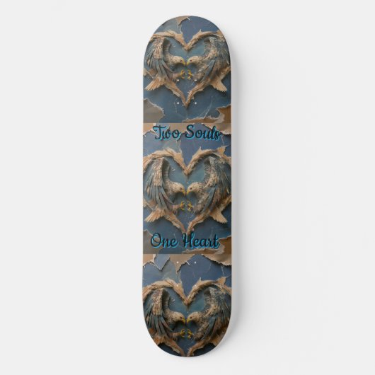 Skateboard Paper Cut Eagle Two Souls One Heart (Recto)