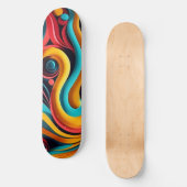 Skateboard Papercut Vagues colorées (Recto)