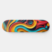 Skateboard Papercut Vagues colorées (Horz)