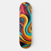Skateboard Papercut Vagues colorées (Recto)
