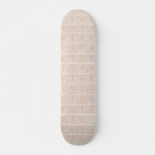 Skateboard papier peint beige et blanc avec motif (Devant)