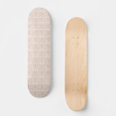 Skateboard papier peint beige et blanc avec motif (Recto)