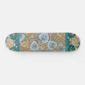 Skateboard papier peint bleu art nouveau cyclamen (Horz)