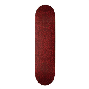 Skateboard Papier peint floral rouge détaillé
