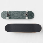 Skateboard Papier peint floral vert de luxe de damassé (Horz)