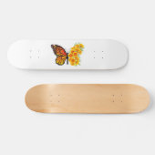 Skateboard Papillon à fleurs avec Poppy de Californie jaune (Horz)