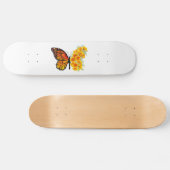 Skateboard Papillon à fleurs avec Poppy de Californie jaune (Horz)