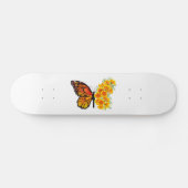 Skateboard Papillon à fleurs avec Poppy de Californie jaune (Horz)