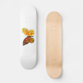 Skateboard Papillon à fleurs avec Poppy de Californie jaune (Recto)
