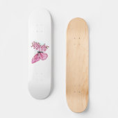 Skateboard Papillon à fleurs avec Sakura rose (Recto)