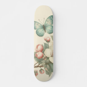 Skateboard Papillon à ressort/floral vintage