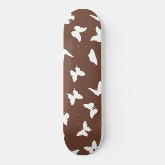 Skateboard Papillon blanc Brown Arrière - plan mignon esthéti (Recto)
