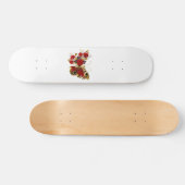 Skateboard Papillon de fleurs rouges aux roses rouges (Horz)