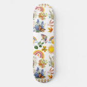 Skateboard Papillon du jardin de printemps Arc en ciel Vert s (Recto)