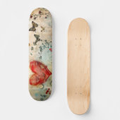 Skateboard Papillon et coeur rouge (Recto)