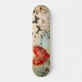 Skateboard Papillon et coeur rouge (Devant)