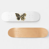 Skateboard Papillon fleur d'or avec orchidée noire (Horz)