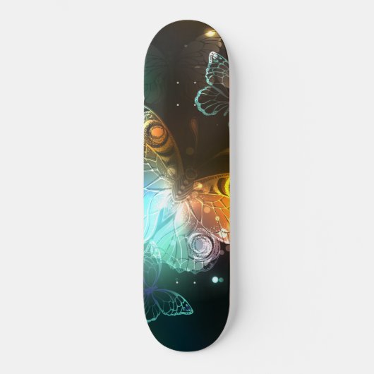 Skateboard Papillon lumineux et papillons de nuit (Recto)