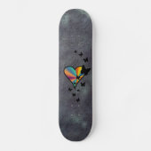 Skateboard Papillon noir sur Rainbow Heart (Recto)