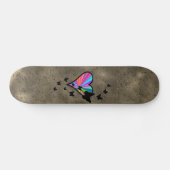 Skateboard Papillon noir sur Rainbow Heart (Horz)