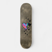Skateboard Papillon noir sur Rainbow Heart (Recto)