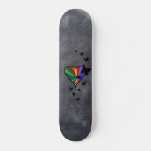 Skateboard Papillon noir sur Rainbow Heart (Recto)