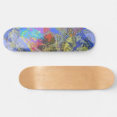 Skateboard Papillon Or Chic Bleu Jaune (Horz)
